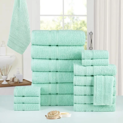 Bibb Home 18 Piece Zero Twist Egyptian Cotton Towel Set - Image 1 of 4