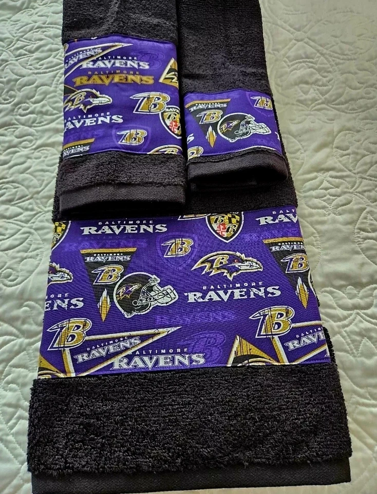 Baltimore Ravens 3 изделия ванна полотенце комплект ручной работы отличный подарок!!!! - Изображение 1 из 1