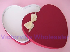 Red Heart-Shape Necklace Box with Bow - NEW - BUY MORE & SAVE - Picture 1 of 4