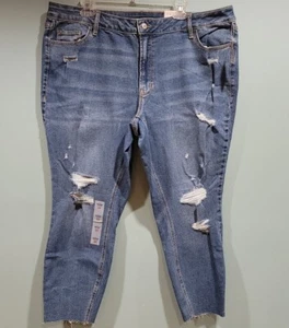 Old Navy Rockstar Super Skinny Mid-Rise Distressed Jeans Women's SZ 22 Ankle NWT - Picture 1 of 4