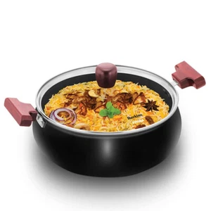 Futura 5 Ltr Cook n Serve Handi, Hard Anodised Biryani with Glass Lid - ACH50G - Picture 1 of 7