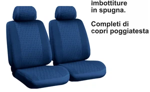 COPPIA FODERINE - COPRISEDILI ANTERIORI UNIVERSALI MOD GLAMUR COLORE AVIO - Bild 1 von 4