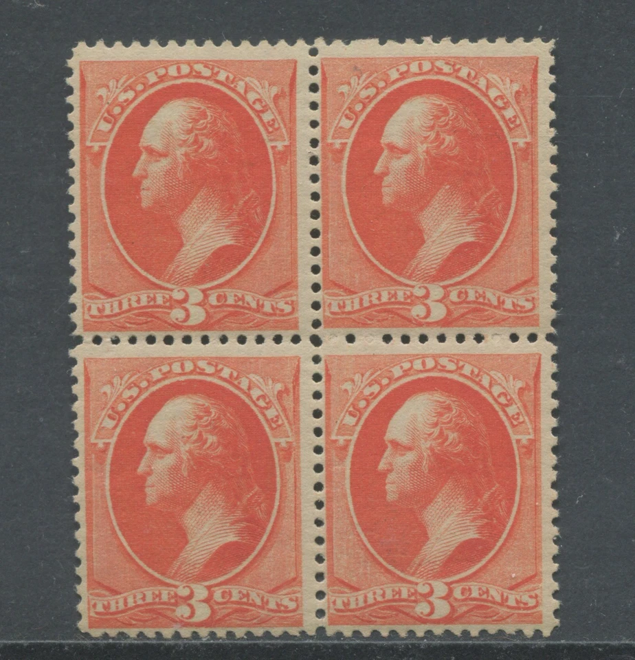 1887 US Stamp #214 Mint Never Hinged F/VF Block of 4 Catalogue Value $720 - Image 1 of 1