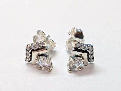 Authentic Pandora Earrings, Wishbone Studs, #297787CZ,  Clear CZ - Image 1 of 3