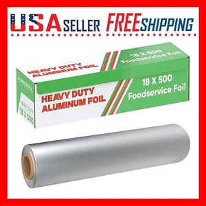 Aluminum Foil Wrap Roll 18 in x 500 ft Heavy Duty Commercial and Home Use