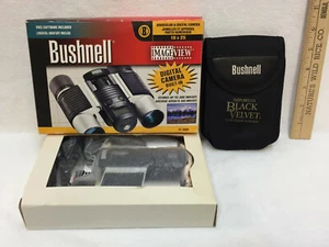Bushnell Image View Binoculars 10x25 & Digital Camera Black Velvet Pouch 11-1025 - Picture 1 of 6