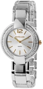Excellanc reloj para mujeres plata plata pedrería metal reloj de pulsera - Imagen 1 de 1