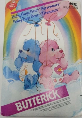 Butterick 6932 Care Bear Baby Hugs and Tugs Bears Plush Stuffed Toy Sew Pattern - Image 1 of 3