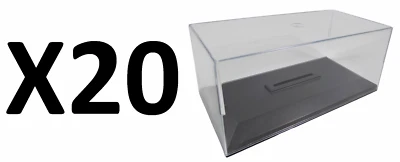 Satz von 20 Acryl-Vitrinen + Sockel für Modellautos 1:43 Aufbewahrung PKW