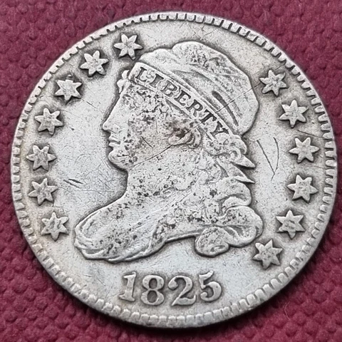 1825 Capped Bust Dime 10c High Grade VF - XF #39393 Cover