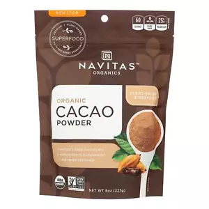Navitas Naturals Cacao Powder - Organic - Raw - 8 oz - case of 12 - Picture 1 of 2