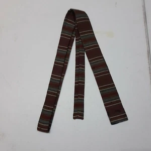 Vintage Rooster Tie. Square Cut. 75% Wool 25% Silk. Striped Men's Tie - Picture 1 of 5