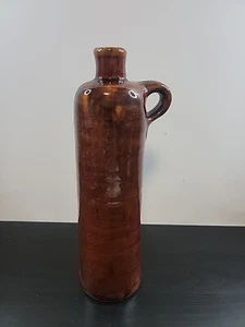 Newberry Wine Bottle Brown Glazed Stoneware Empty Bottle W/ Handle 11" - Picture 1 of 5