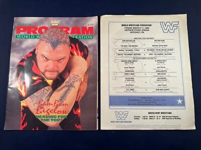 WWF WWE Magazine Program Vol 156 Bam Bam Bigelow Rick Rude Hogan Match Card - Image 1 of 4
