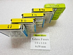 16 pcs N Style Slow Blow Fuses, 6 x 30mm 1/4" x  1- 1/4", 250 Volts, USA Ship! - Picture 1 of 3