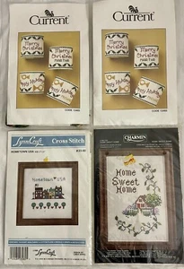 NEW Counted Cross Stitch Bundle Hometown Home Sweet Home Christmas Napkin Rings - Picture 1 of 7