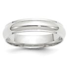 14k White Gold 5mm Round With Edge Wedding Band Ring For Mens Size 10.5