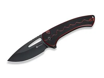 SENCUT Squiggy Burgundy & Black G10 Taschenmesser Button Lock Rot EDC ✔️01WE1506 - Bild 1 von 4