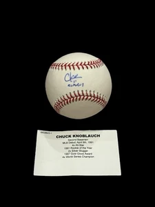 Chuck Knoblauch Signed Baseball TRISTAR COA 4x WS Champ Twins - Picture 1 of 3