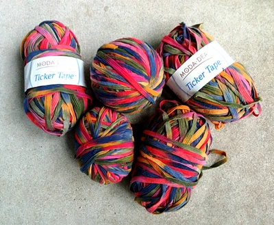Moda Dea Ticker Tape Yarn #9727 Charade 3 Skeins & 2 Balls - 67 yds/ea - Image 1 of 3
