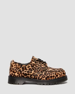 Dr. Martens LOWELL LEOPARD PRINT MOC TOE Limited Edition Shoes Brown/Beige - Picture 1 of 8