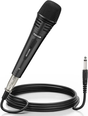 BESUCHE DEN TONOR-STORE TONOR Dynamischer Mikrofon mit 16ft/5m XLR Kabel, 6,35mm Klinke Handmikrofon