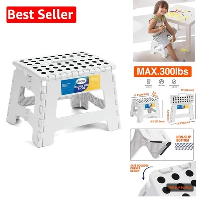 Versatile 9 Inch Folding Step Stool with Non-Slip Surface - Space Saving Design - Image 1 of 4