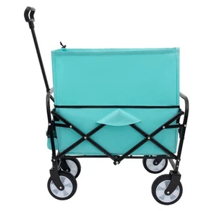 Foldable Wagon Cart with Strapping System Beach Wagon Cart Utility Wagon Grocery - Picture 1 of 8