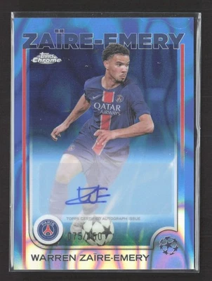 2024-25 Topps cromo automático Warren Zaire-Emery #CA-WZ refractor de lava azul/150 Foto 1 de 2