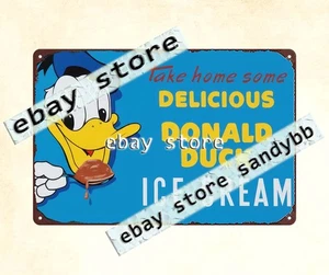 1950S Duck Ice Cream frozen dessert wall art tin sign - Picture 1 of 4