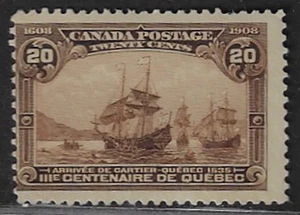 Canada Stamps — 1908, Arrival of Cartier at Quebec #103 MH Ref. 2273 - Picture 1 of 2