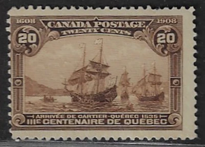 Canada Stamps — 1908, Arrival of Cartier at Quebec #103 MH Ref. 2273 - Image 1 of 2