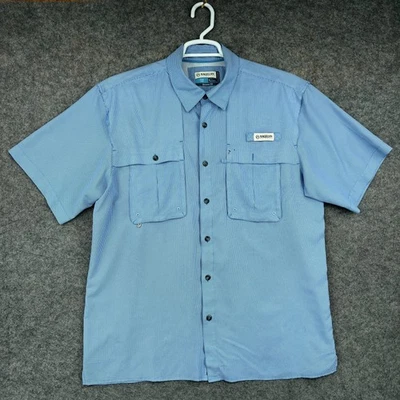 Camisa Magallanes Exterior Equipo de Pesca Para Hombres Grande Azul Pesca Manga Corta Ventilada Foto 1 de 4
