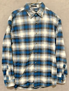 Pendleton Shirt Mens Mason Flannel Plaid Chore Barn Work Office - Blue Gray - M - Picture 1 of 8