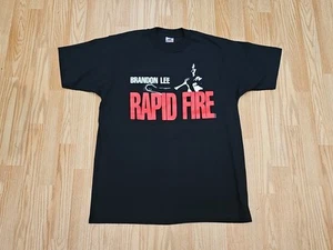 Vintage 1992 OG Brandon Bruce Lee Rapid Fire Film Promo T-Shirt L Einzelnaht - Bild 1 von 5