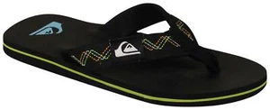 Quiksilver Boy's Molokai Stitchy Sandal - Black / Black / Green - New - Picture 1 of 1