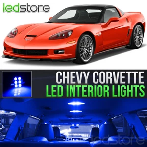 2005-2013 Chevrolet Corvette Blue Interior LED Lights Kit Package - Picture 1 of 6