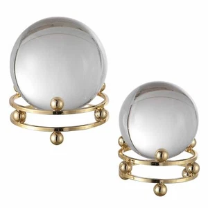 Uttermost 17566 Esfera de Cristal Alega + Bases de Acero Dorado Pulido JUEGO DE 2 - Imagen 1 de 3