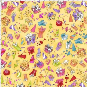 Loralie Party Toss gelber Quilt Stoff verkauft von 1/2 Yard #692-304 - Bild 1 von 1