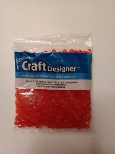 "TANGERINE ORANGE BEADS" - 6 m/m ROUNDS - 480-ct - NEW - Picture 1 of 2