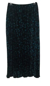 Choices Green Black Accordion Pleats Elastic Waist Pencil Skirt Size Medium - Picture 1 of 9