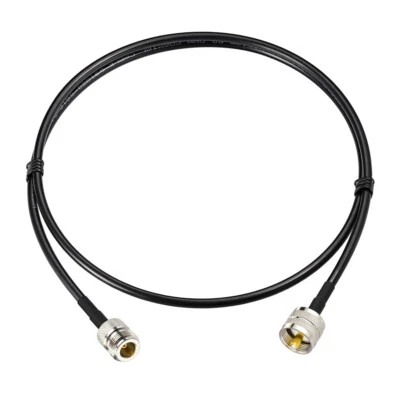 UHF PL259 Male Plug To N-Type Female Socket Adapter Coaxial Cable KSR195 2M 6 FT - Image 1 of 4