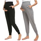 Maternity Women's Solid Color Casual Pants Stretchy Maternity Jean over Belly