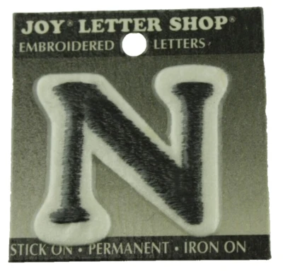 Joy Letter Shop Letra Bordada Negra N 1.5" Palo Hierro Sobre Apliques Artesanía Foto 1 de 2
