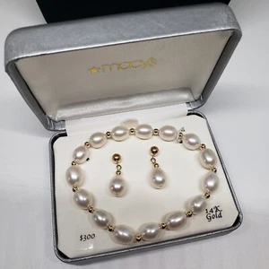 Armband/Ohrring-Zuchtperlen Set 14K 8-9 mm - Bild 1 von 3