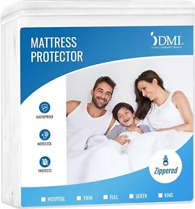 Bed Cover Twin Size Fitted Sheet Zippered Plastic Mattress Waterproof Protector - Picture 1 of 7