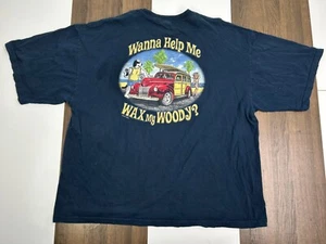 Big Dogs Mens 3X Blue Short Sleeve Graphic Shirt 100% Cotton Help Wax My Woody - Picture 1 of 12