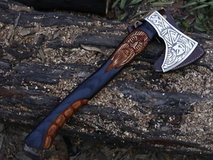 EDC Handmade Carbon Steel Blade Viking Axe Tomahawk Axe BL-4729W/L/Sheath - Bild 1 von 23