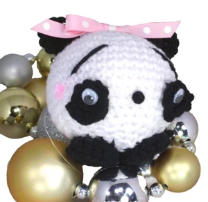 Amigurumi Animals Sandy Pandy 3 inch Panda Teddy Bear Handmade Crochet Stuffed - Picture 1 of 5
