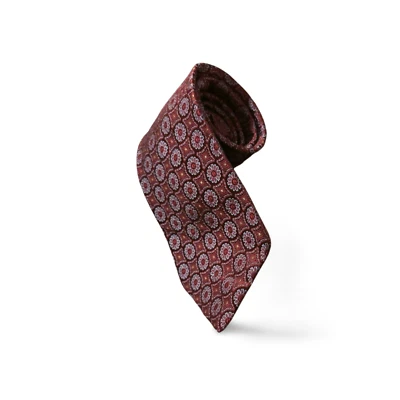 Express Tie Red White Medallion Pattern Modern Classic Dress Business Necktie - Image 1 of 4